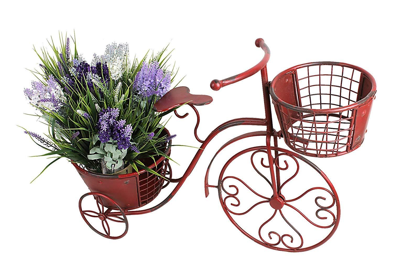 tricycle with a basket planter 1