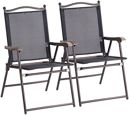 folding mesh chairs_one of black patio chairs
