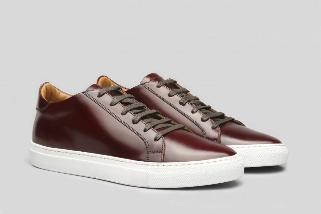 leather burgundy sneakers