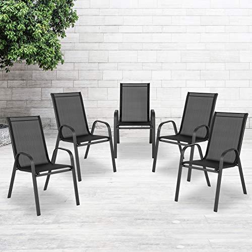 black stackable chairs