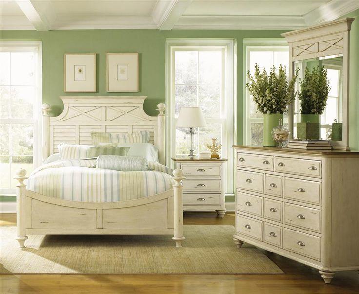 Sage green and white bedroom walls