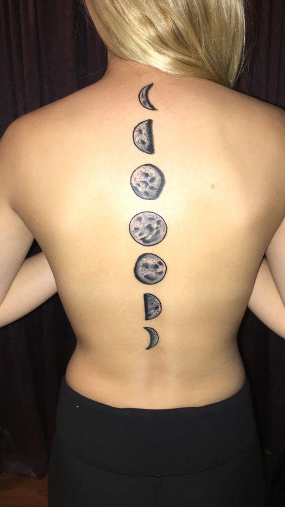 Moon Spine Tattoo for a girl