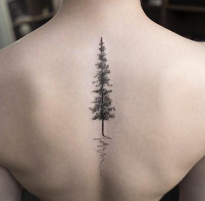 Tree Spine Tattoo for a girl