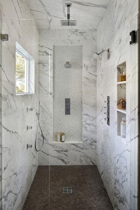 Marble bathroom ceiling