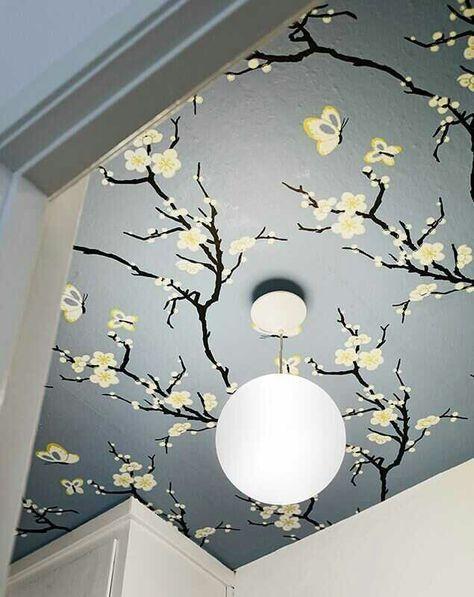 Wallpaper ceiling for bathroom