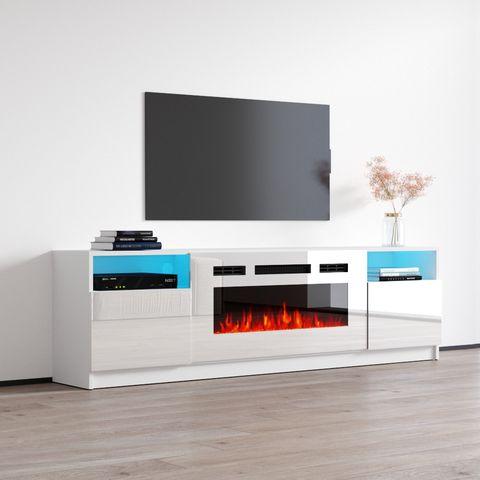 2. Electric Fireplace Under A TV Stand