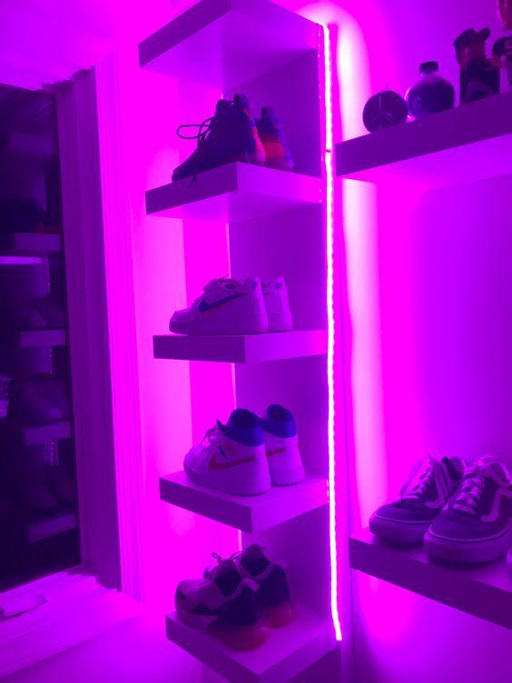 Led Lights behind a shelf