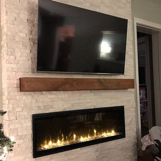 brick TV and Fireplace wall