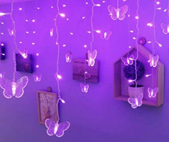 Butterfly Led lights in a baddie room