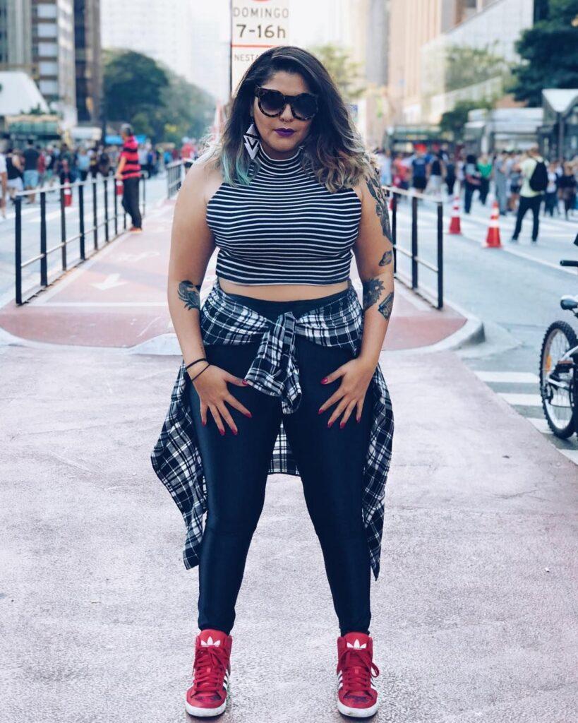 Sneakers + Cropped Tank + Checkers