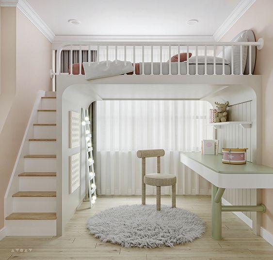 loft bed with staircase