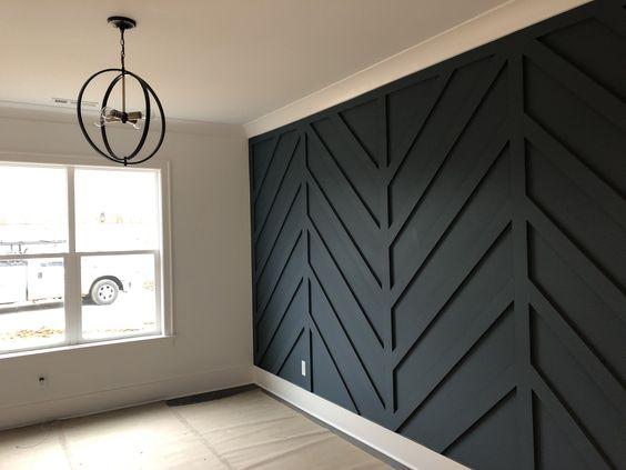 7.  Modern board and batten wall with a dark accent color