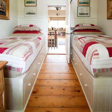 two beds with storage