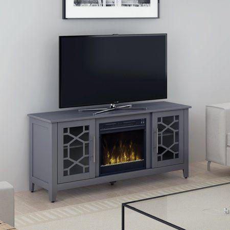 Wooden fireplace with an electric fireplace