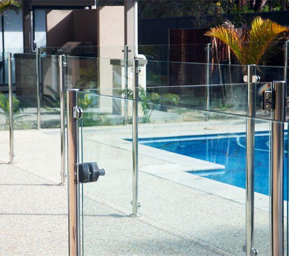 6. Glass Pool Fence With Stainless Steel Posts And Fittings
