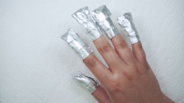 five finger wrapped with aluminum foil 