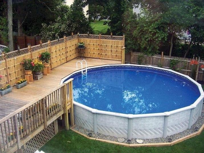 Pool with partial deck