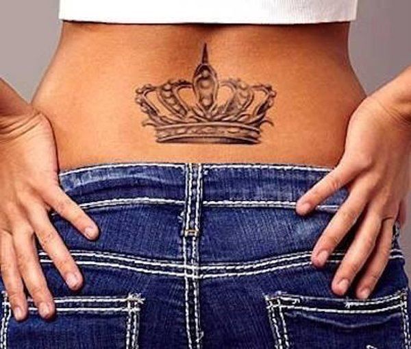 Crown Lower Back Tattoo