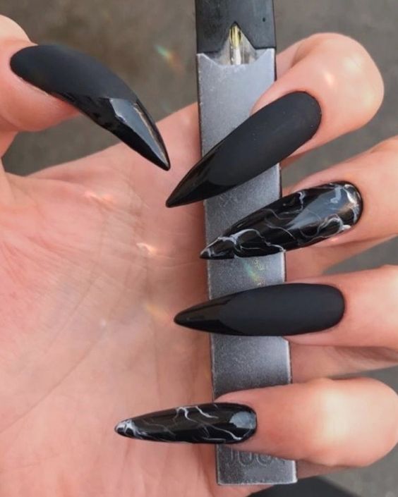long black stiletto nails